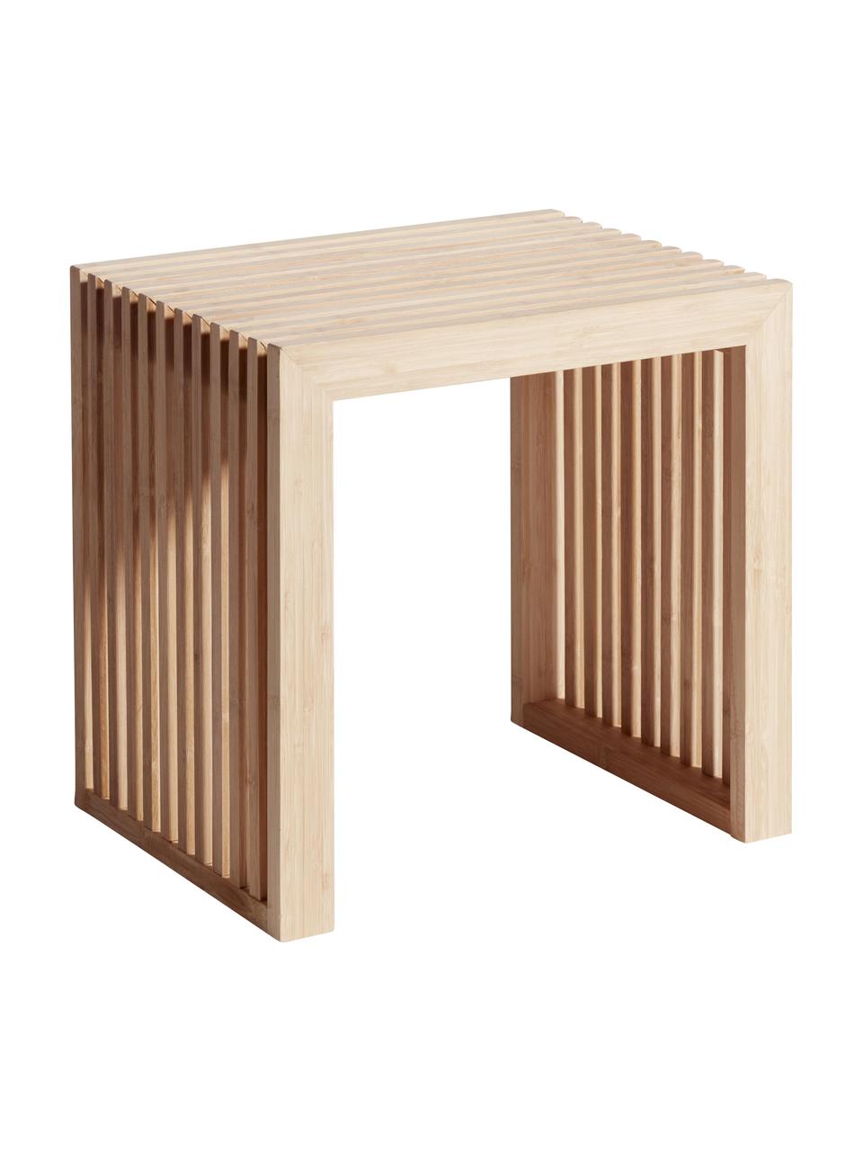 Stolička z bambusu Rib, Broušený a olejovaný bambus, Světle hnědá, Š 45 cm, V 43 cm