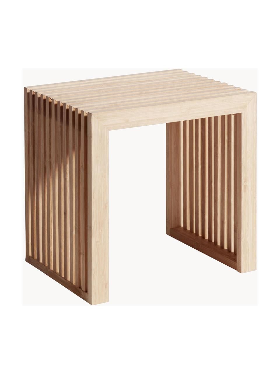 Tabouret en bambou Rib, Bambou, Bambou, larg. 45 x haut. 43 cm