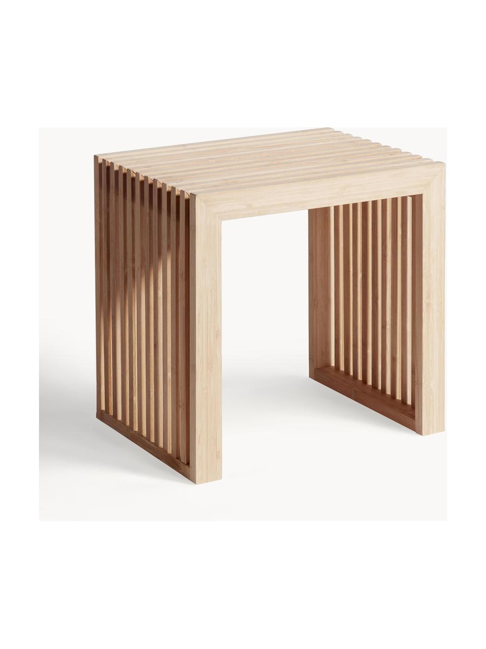 Tabouret en bambou Rib, Bambou, Bambou, larg. 45 x haut. 43 cm