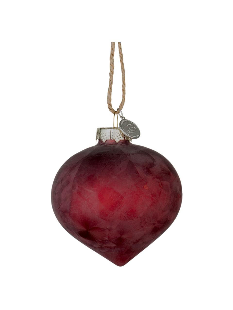 Décorations de sapin de Noël Velma, 2 pièces, Rouge grenade