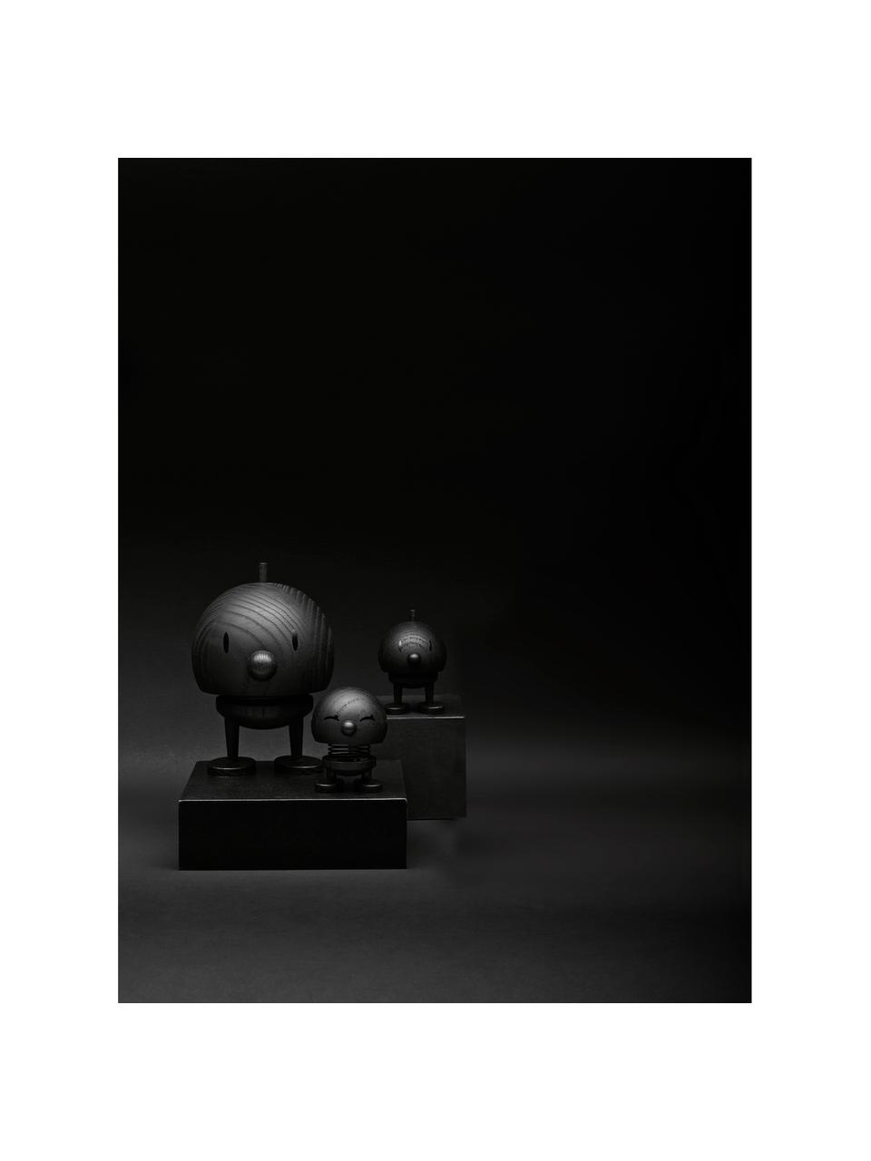 Figura decorativa Bumble, 8 cm, Madera de roble lacada, Negro, Ø 5 cm