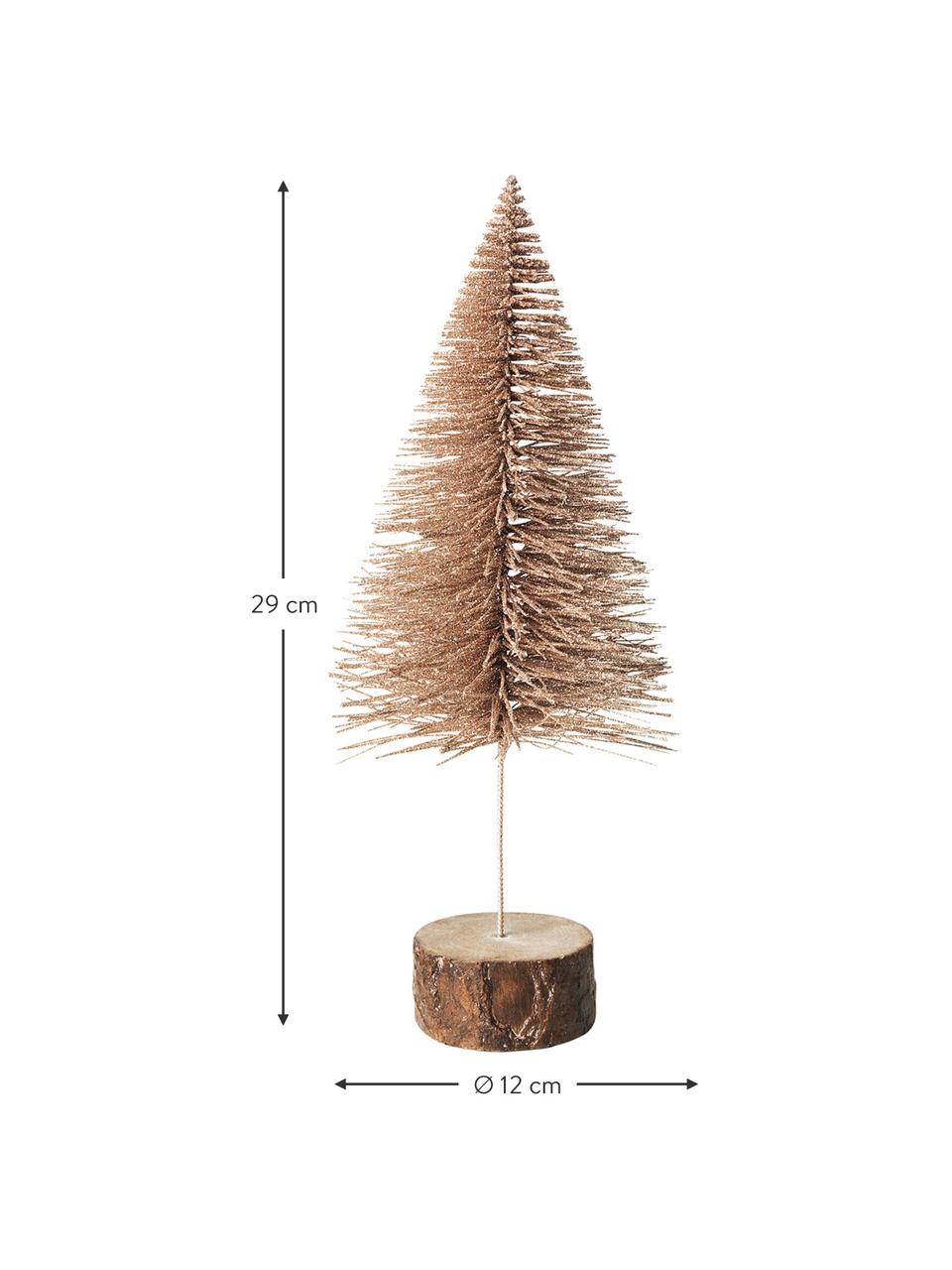 Decoratief object Tree, Voetstuk: polyresin, Champagnekleurig, bruin, Ø 12 x H 29 cm