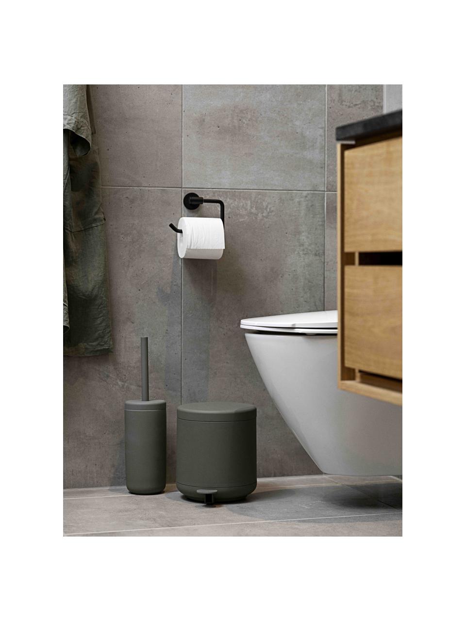 Brosse pour WC avec récipient Omega, Vert olive, Ø 10 x haut. 39 cm
