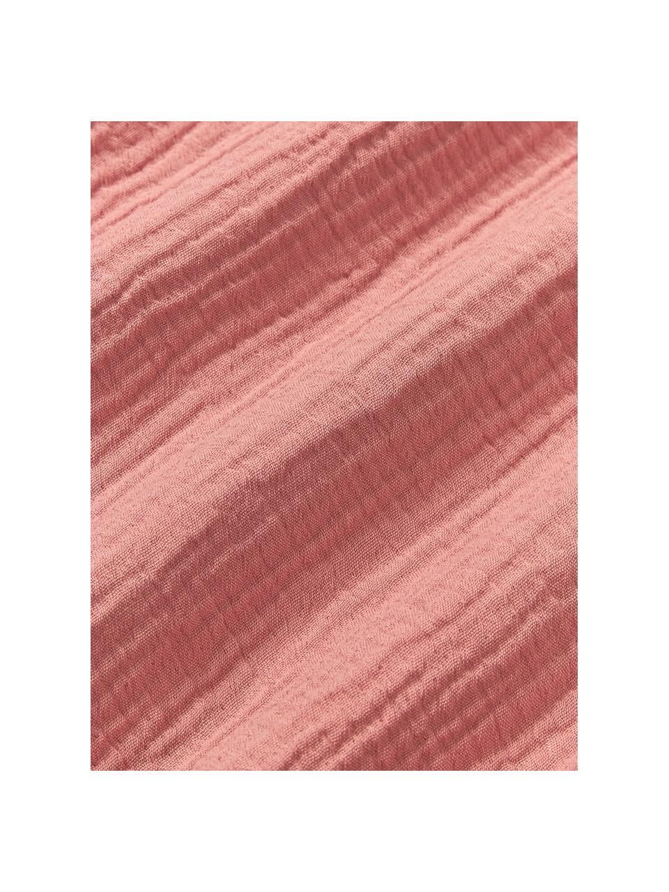 Poszwa na kołdrę z muślinu bawełnianego Odile, Brudny różowy, S 200 x D 200 cm