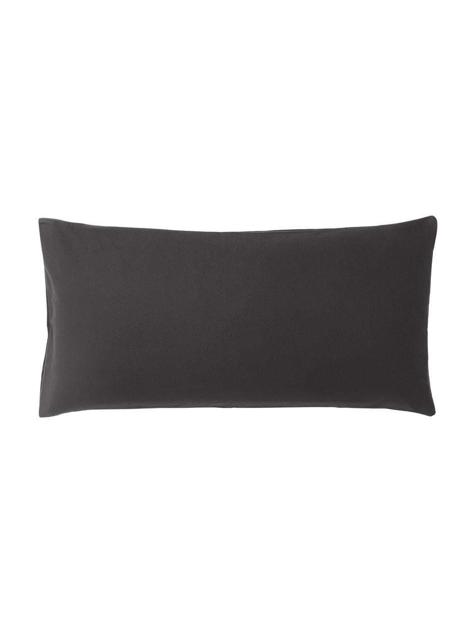 Poszewka na poduszkę z flaneli Biba, Ciemny szary, S 40 x D 80 cm