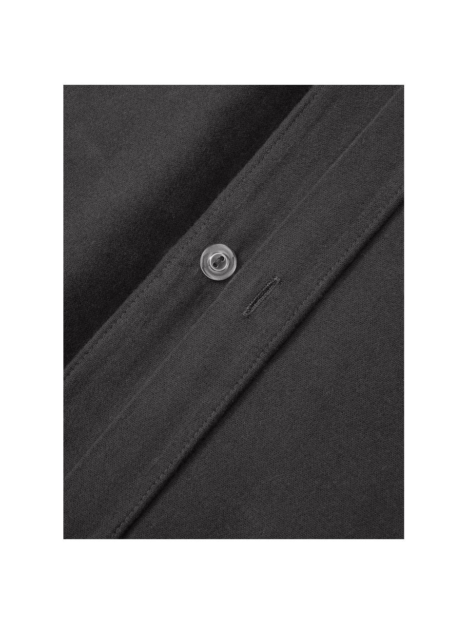 Flanell-Kopfkissenbezug Biba, Webart: Flanell Flanell ist ein k, Anthrazit, B 40 x L 80 cm