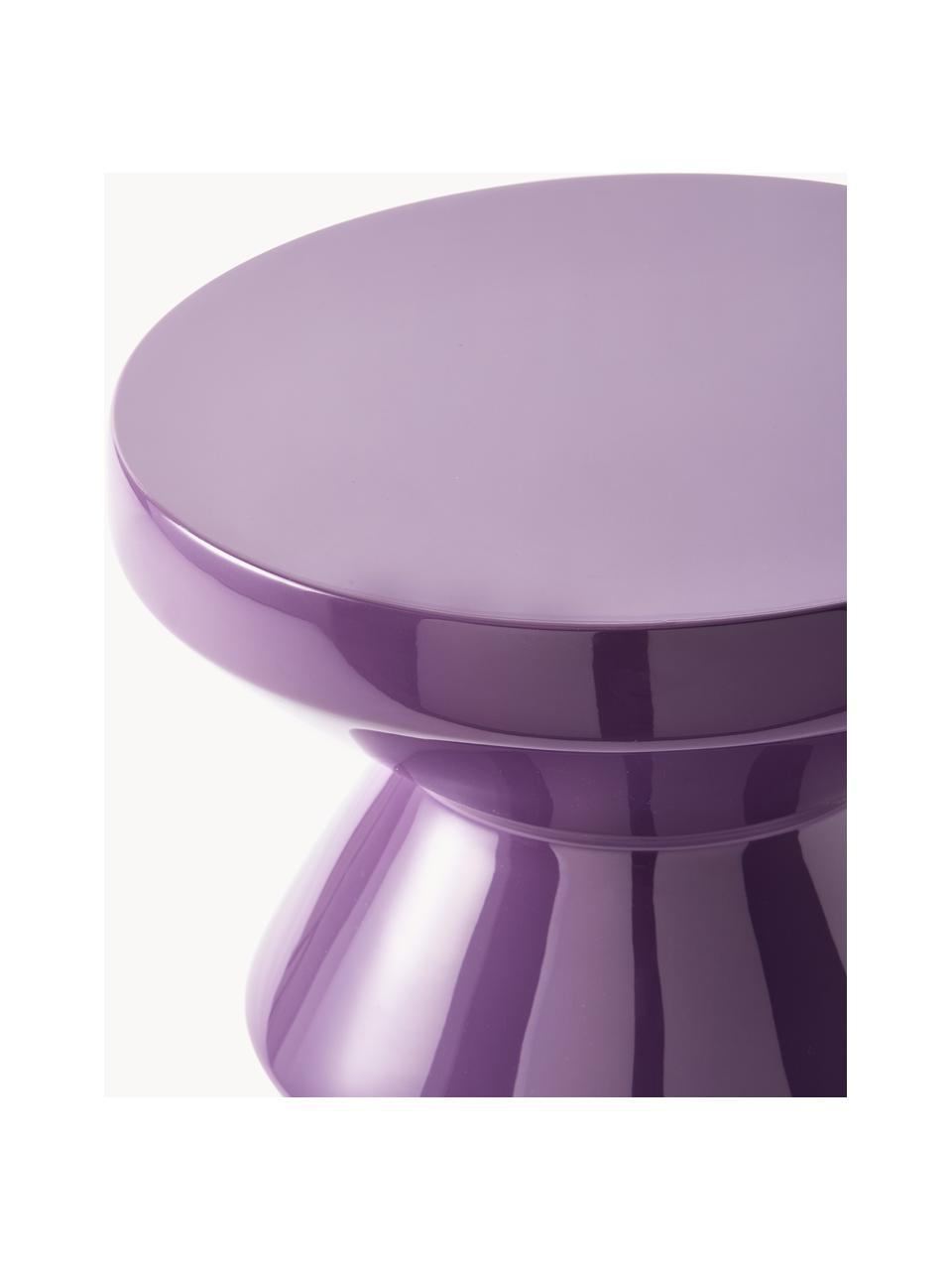 Kulatý odkládací stolek Zig Zag, Lakovaná umělá hmota, Fialová, Ø 36 cm, V 46 cm
