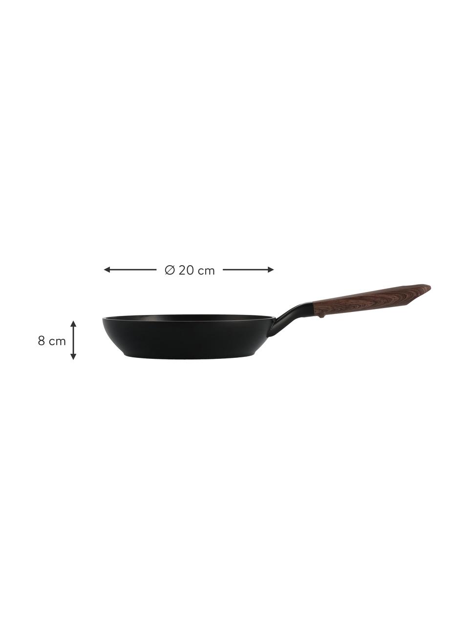 Poêle à frire avec manche en bois Eco Smartshape, Noir, Ø 20 x haut. 8 cm