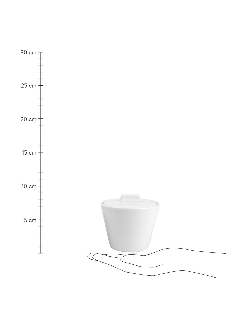 Porseleinen melk- en suikerset Stripeless, 2-delig, Porselein, Wit, Set met verschillende formaten