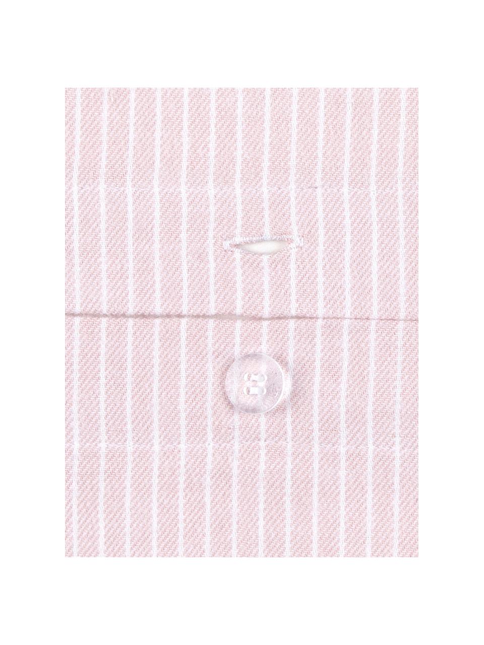Pościel z flaneli  Rae, Blady różowy, biały, 200 x 200 cm