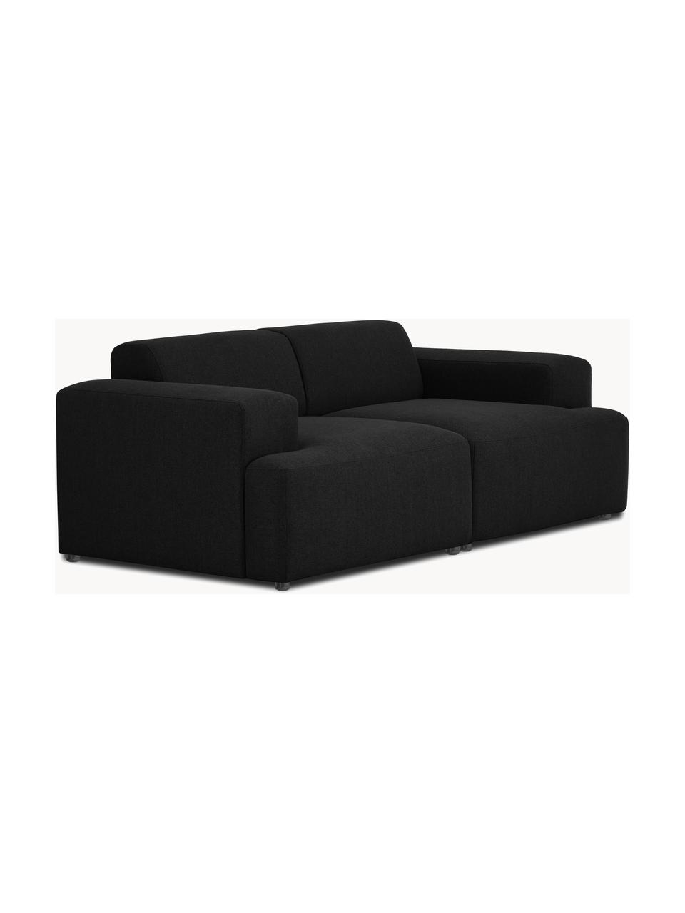 Sofa Melva (2-Sitzer), Bezug: 100% Polyester Der hochwe, Gestell: Massives Kiefernholz, Spa, Webstoff Schwarz, B 198 x T 101 cm