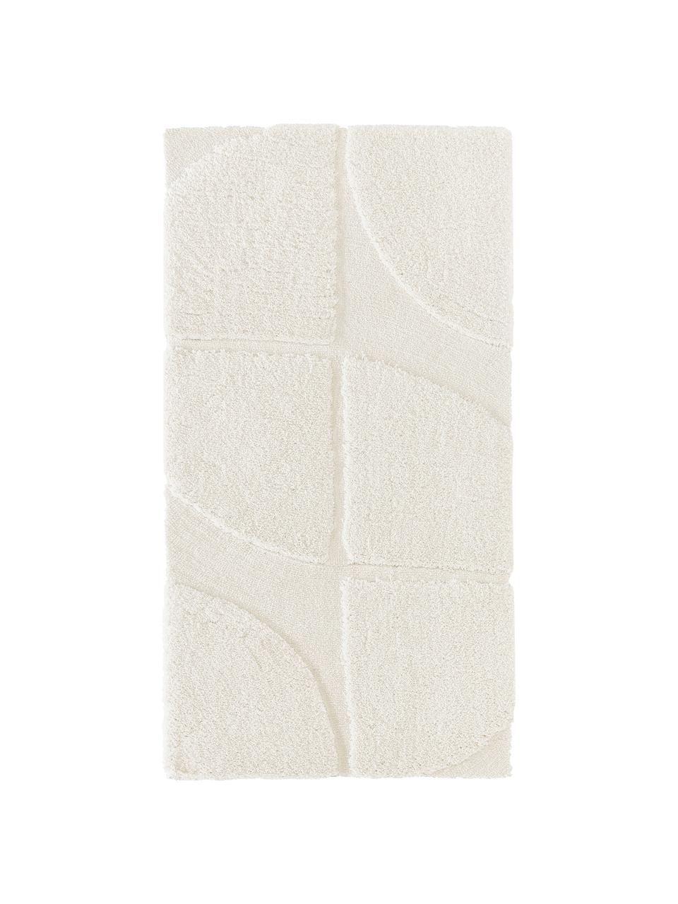 Tapis moelleux à poils longs en relief Jade, Blanc crème, larg. 80 x long. 150 cm (taille XS)
