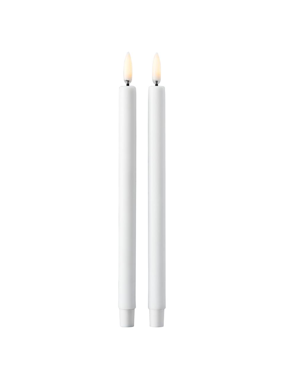 Velas pillar LED Uyuni Lighting, 2 uds., Plástico, Blanco, Ø 1 x Al 20 cm