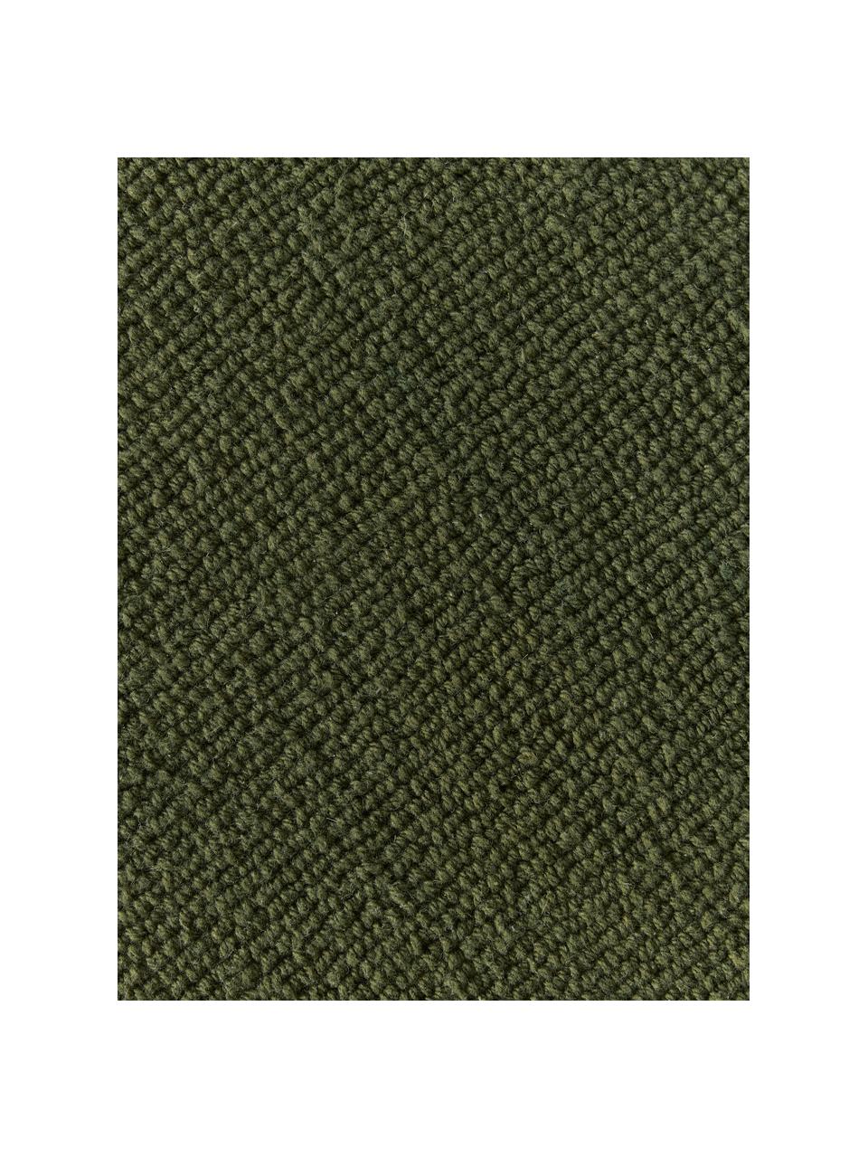 Tapis en coton tissé main Lora, Vert olive, larg. 80 x long. 150 cm (taille XS)