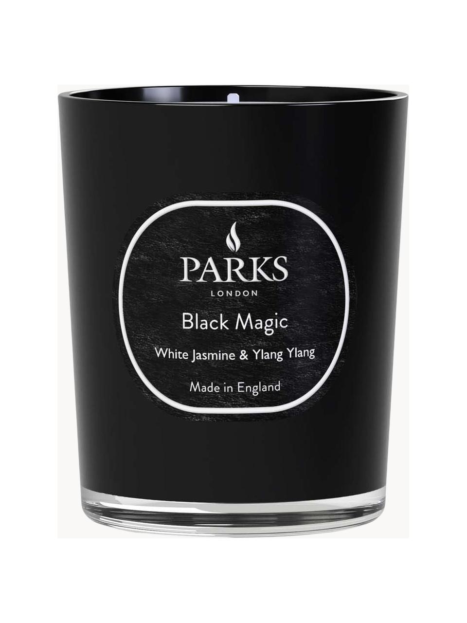 Bougie parfumée noir Magic (jasmin, ylang-ylang & bois de santal), Jasmin blanc, ylang ylang et bois de santal, Ø 7 x haut. 9 cm