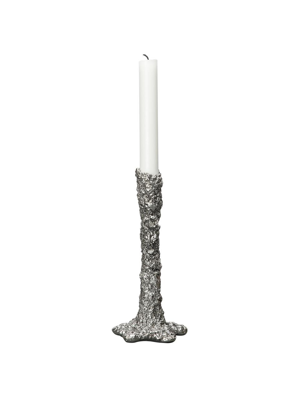 Candelabro Space, Plástico, Plateado, Ø 10 x Al 18 cm