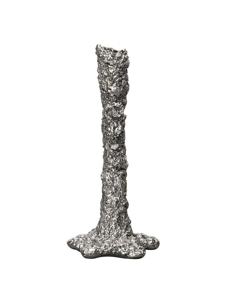 Kerzenhalter Space in Silber, Kunststoff, Silberfarben, Ø 10 x H 18 cm