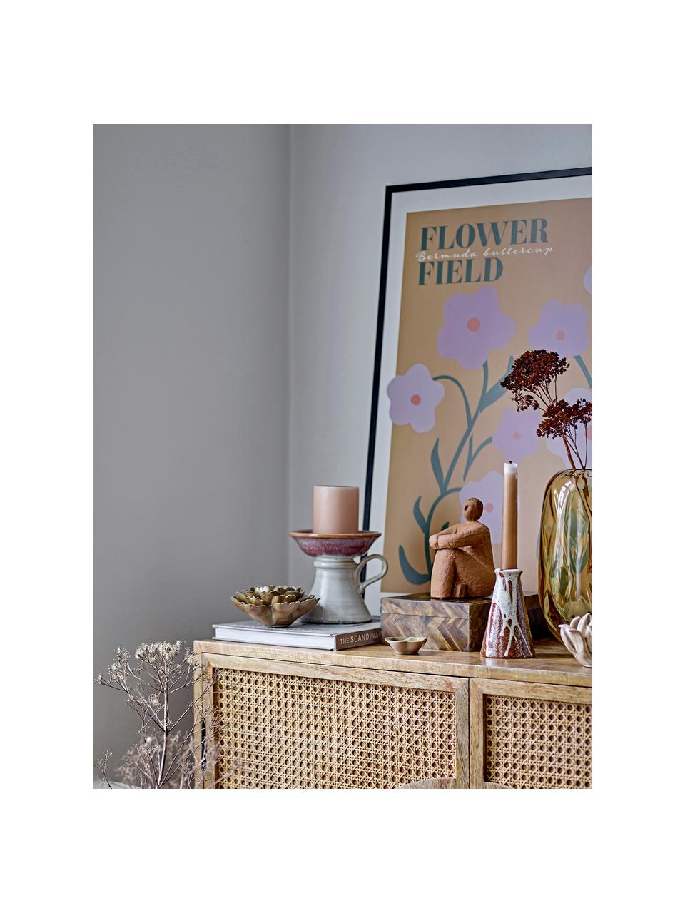 Poster Camelia met lijst, Lijst: grenenhout, Lichtbruin, Lavendel, B 52 x H 72 cm