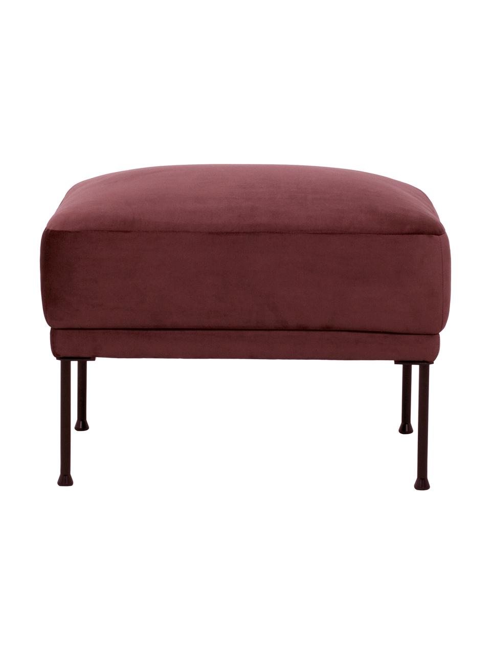 Tabouret/repose-pieds velours rouge Fluente, Velours rouge rouille