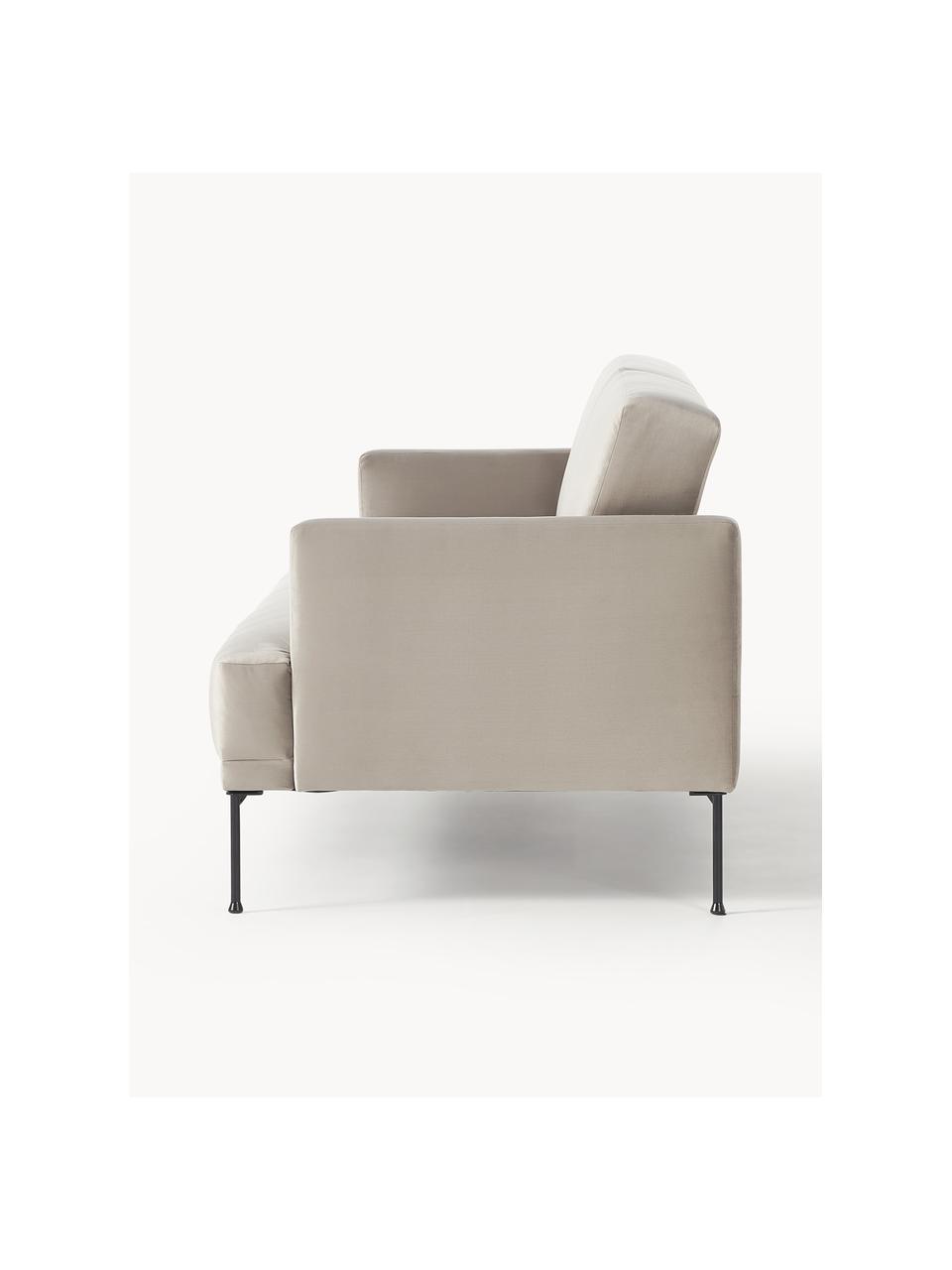 Samt-Schlafsofa Fluente (3-Sitzer), Bezug: Samt (Hochwertiger Polyes, Gestell: Massives Kiefernholz, Samt Greige, B 220 x T 88 cm