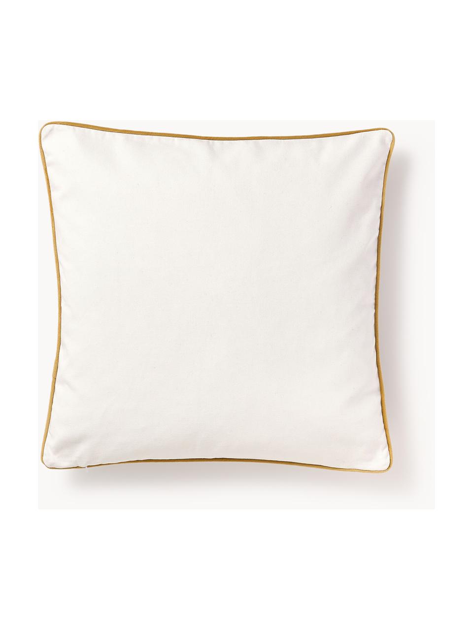 Housse de coussin en coton au design Cookies de Kera Till, Blanc cassé, ocre, multicolore, larg. 50 x long. 50 cm