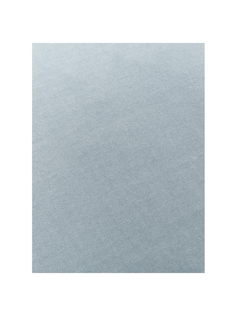 Housse de coussin velours bleu clair Dana, 100 % velours de coton, Bleu ciel, larg. 50 x long. 50 cm
