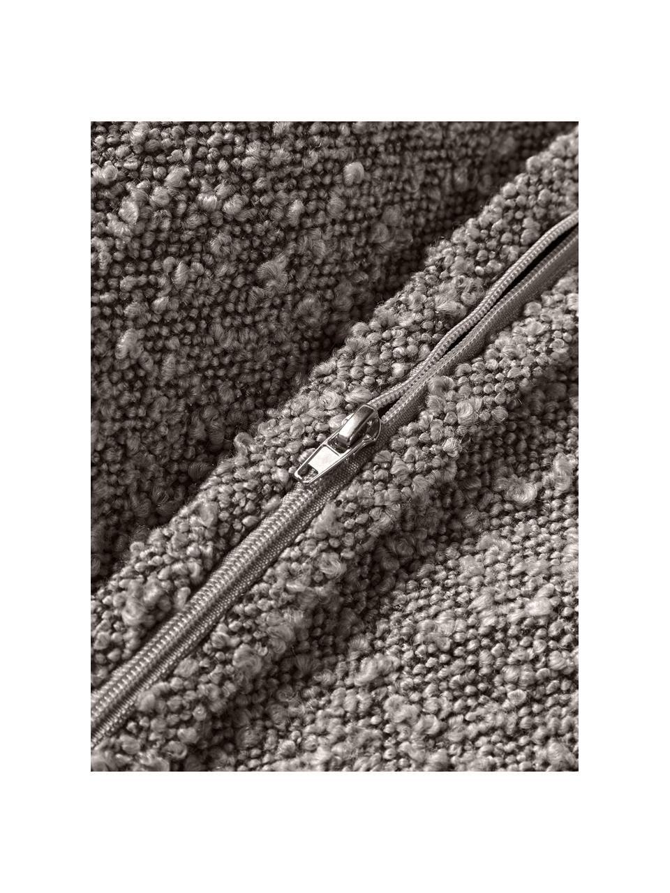 Coussin canapé en tissu bouclé Lennon, Bouclé grège, larg. 50 x long. 80 cm