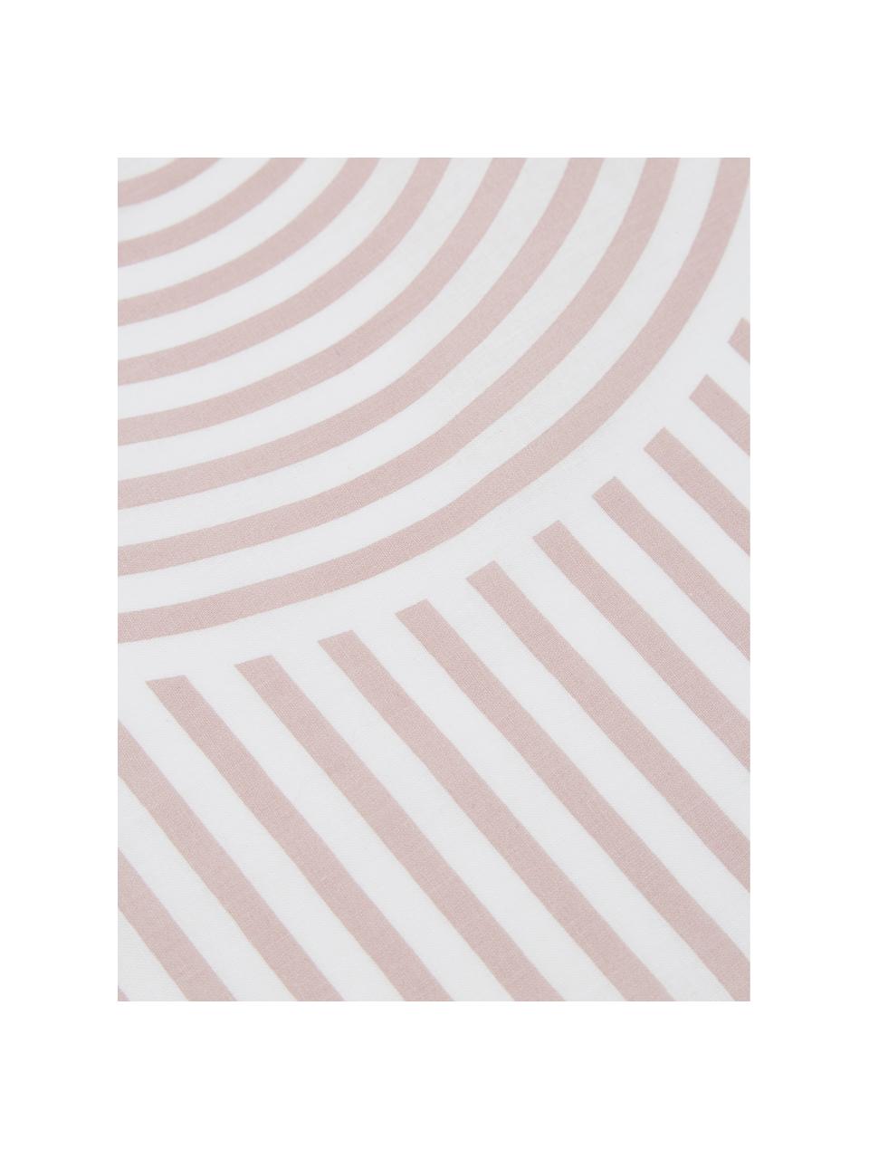 Gemusterte Baumwoll-Bettwäsche Arcs in Altrosa/Weiss, Webart: Renforcé Fadendichte 144 , Rosa,Weiss, 240 x 220 cm + 2 Kissen 80 x 80 cm