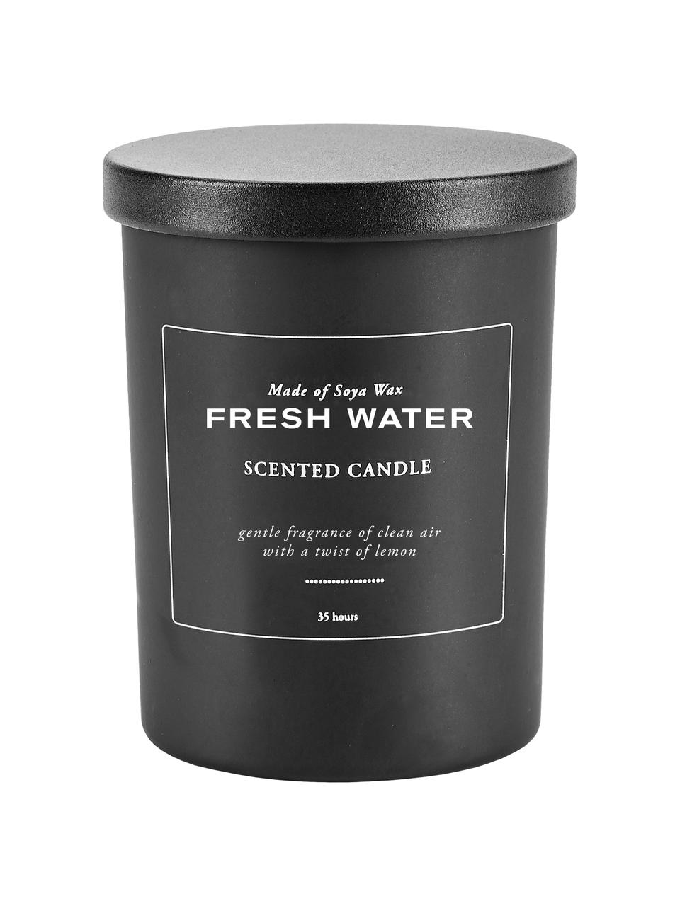 Duftkerze Fresh Water (Frische Luft, Zitrone), Behälter: Glas, Deckel: Kunststoff, Frische Luft, Zitrone, Ø 8 x H 10 cm