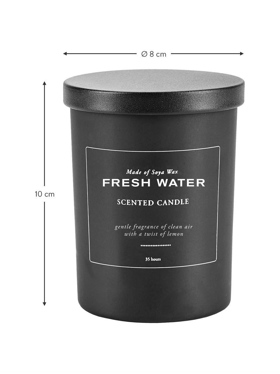 Candela profumata Fresh Water (aria fresca, limone), Contenitore: vetro Coperchio, Aria fresca, limone, Ø 8 x Alt. 10 cm