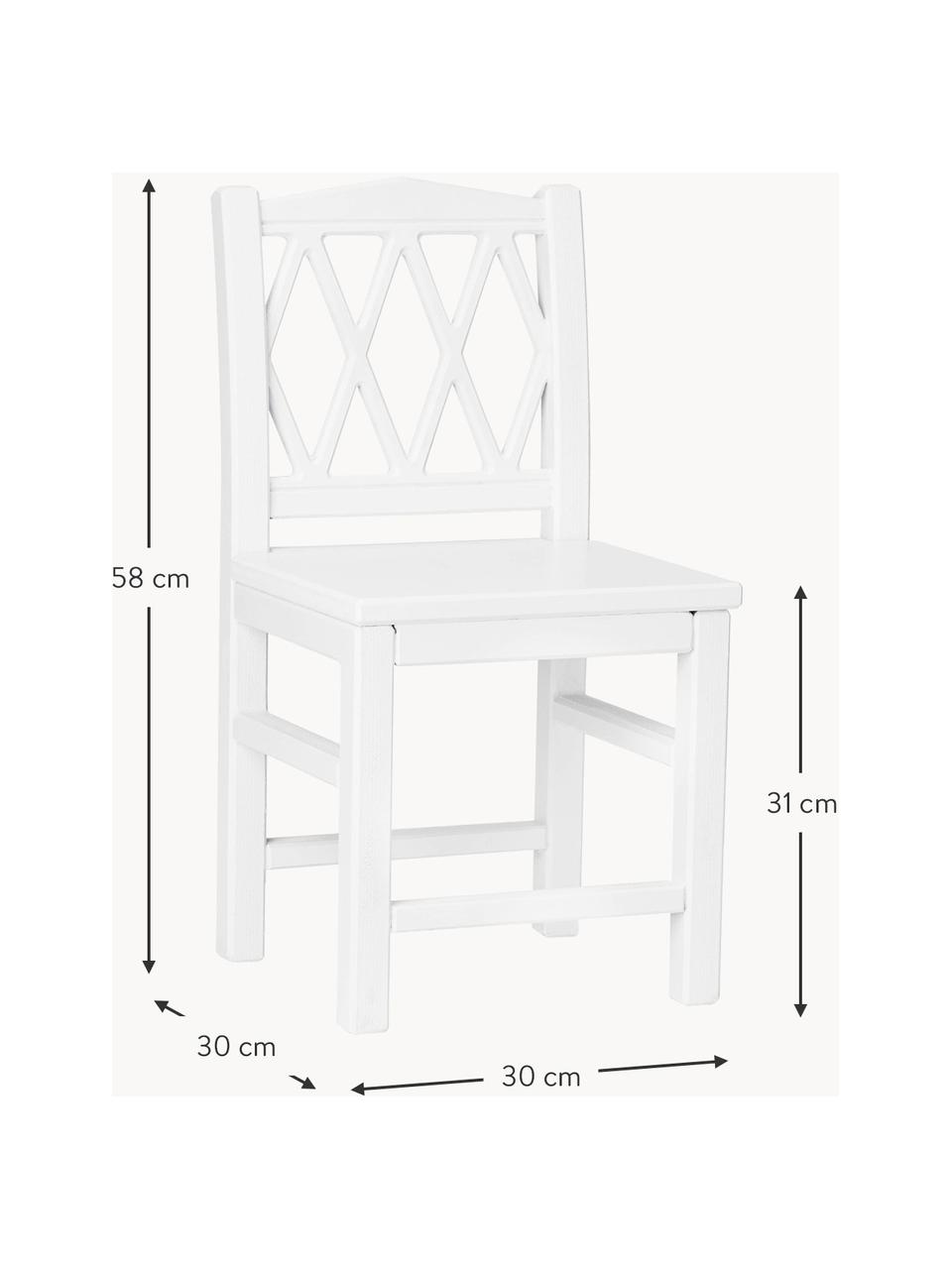 Dřevěná dětská židle Harlequin, Březové dřevo, dřevovláknitá deska se střední hustotou (MDF), natřená barvou bez VOC, Březové dřevo, bíle lakované, Š 30 cm, V 58 cm