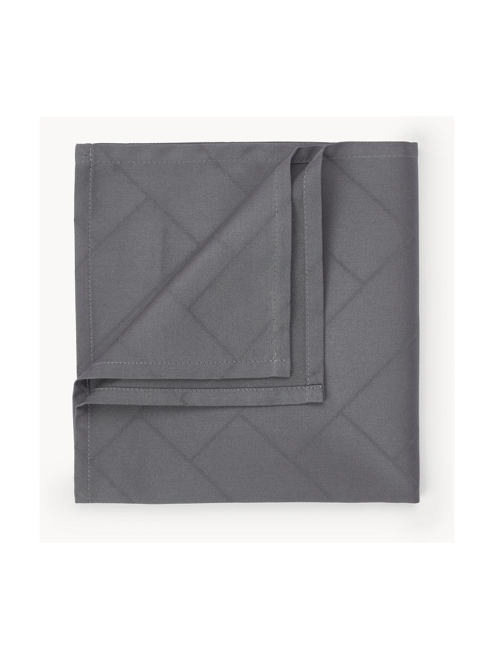 Serviettes de table Tiles, 4 pièces, 100 % coton, Anthracite, larg. 45 x long. 45 cm