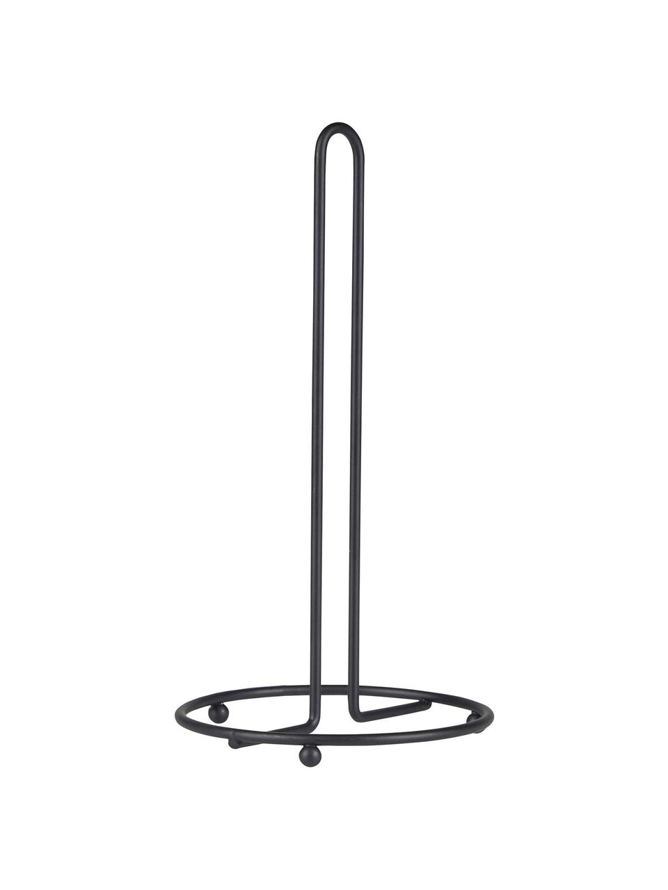 Küchenrollenhalter Amo, Metall, beschichtet, Schwarz, Ø 14 x H 28 cm