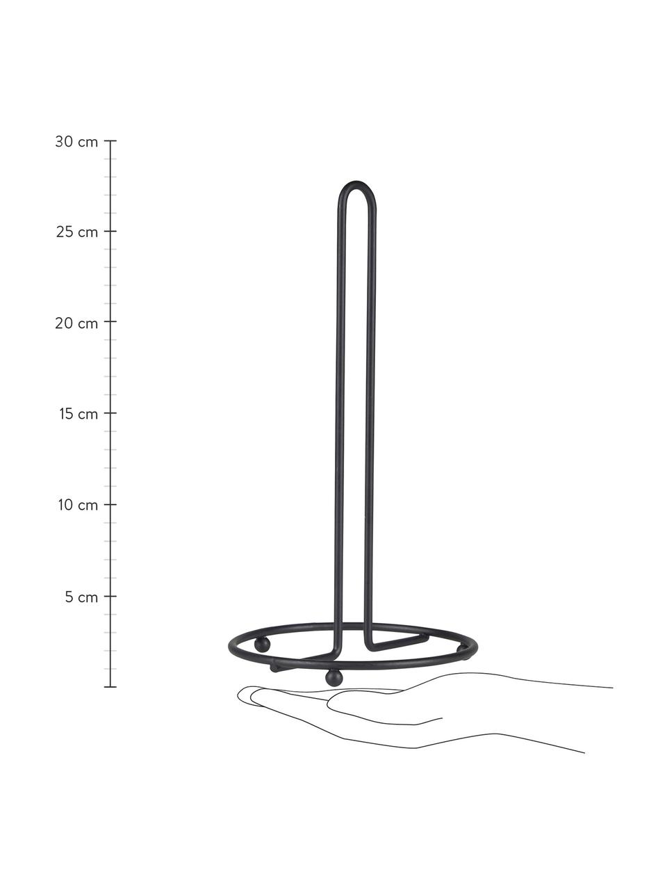 Küchenrollenhalter Amo, Metall, beschichtet, Schwarz, Ø 14 x H 28 cm