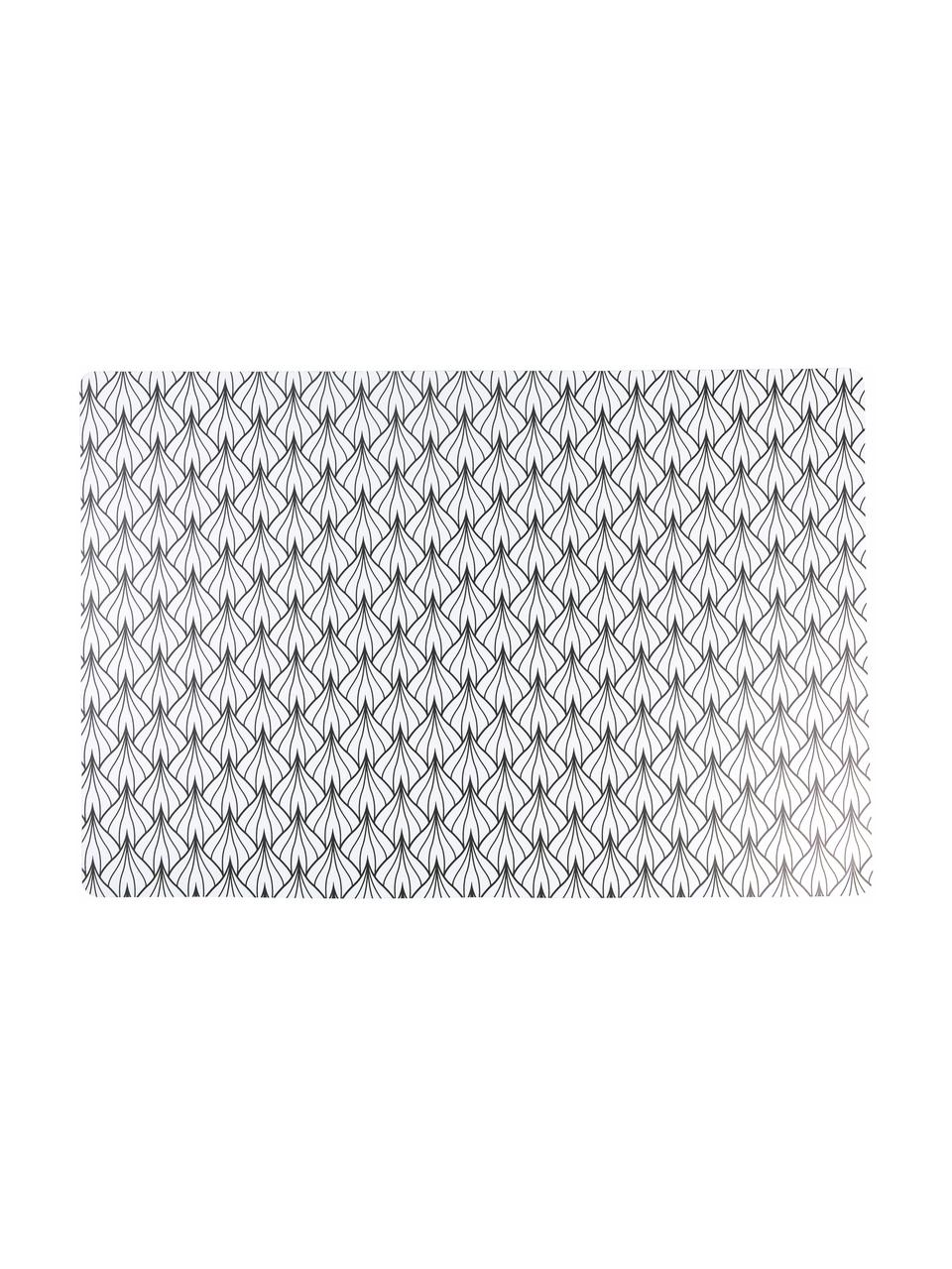 Manteles individuales de plástico Deco Life, 6 uds., PVC plástico, Gris antracita, blanco, An 30 x L 45 cm