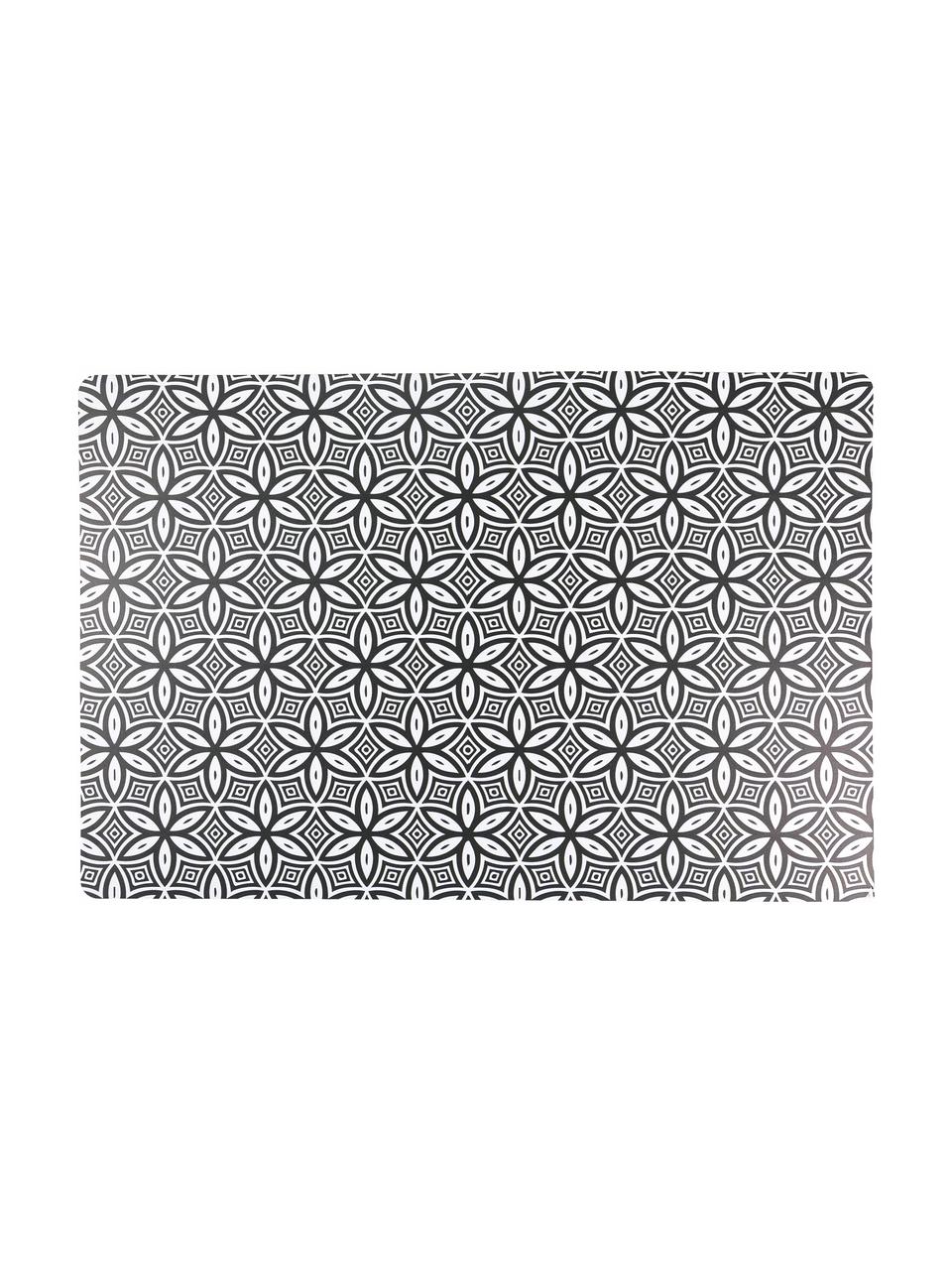 Set 6 tovagliette americane Deco Life, Materiale sintetico PVC, Nero, grigio, Larg. 30 x Lung. 45 cm