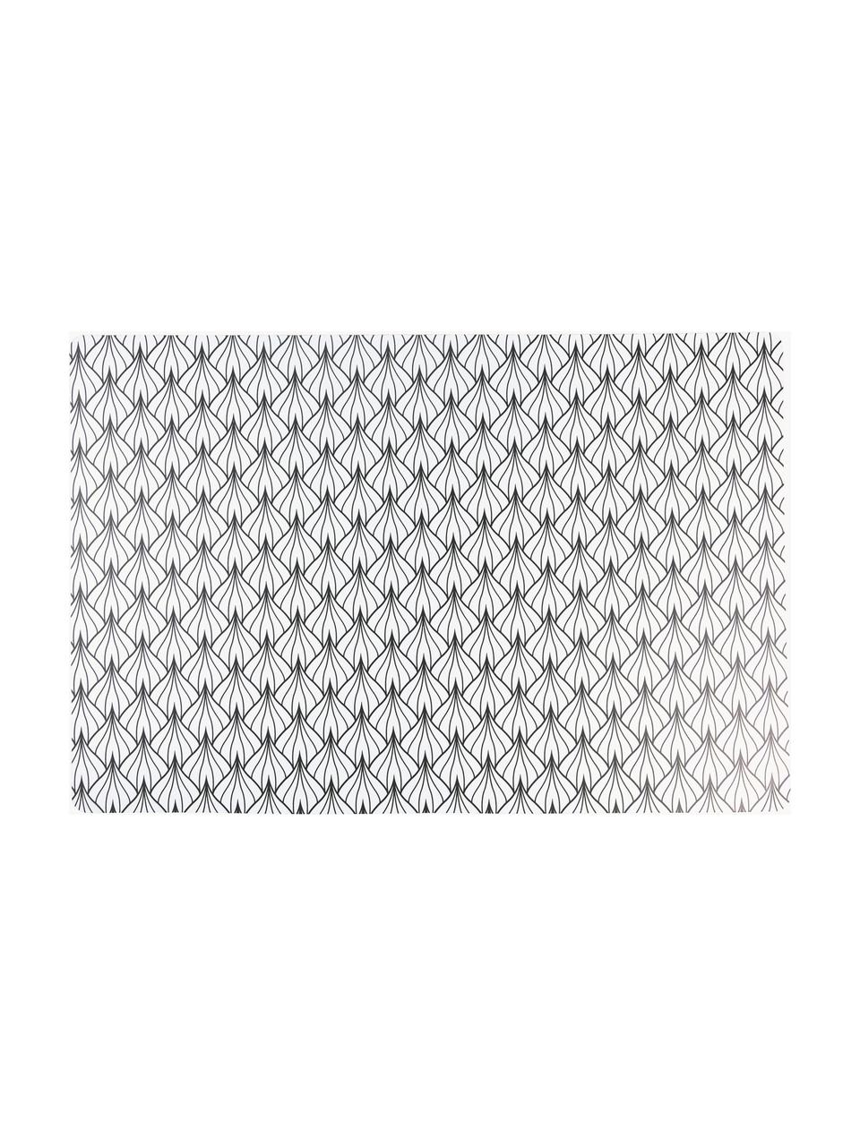 Set di 6 tovagliette americane Deco Life, Plastica PVC, Antracite, bianco, Larg. 30 x Lung. 45 cm
