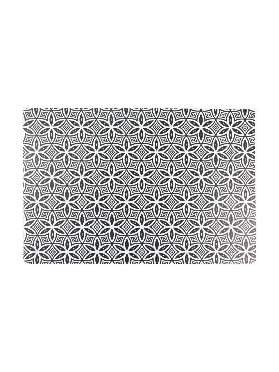 Placemats Deco Life, 6 stuks, PVC-kunststof, Antraciet, wit, B 30 x L 45 cm