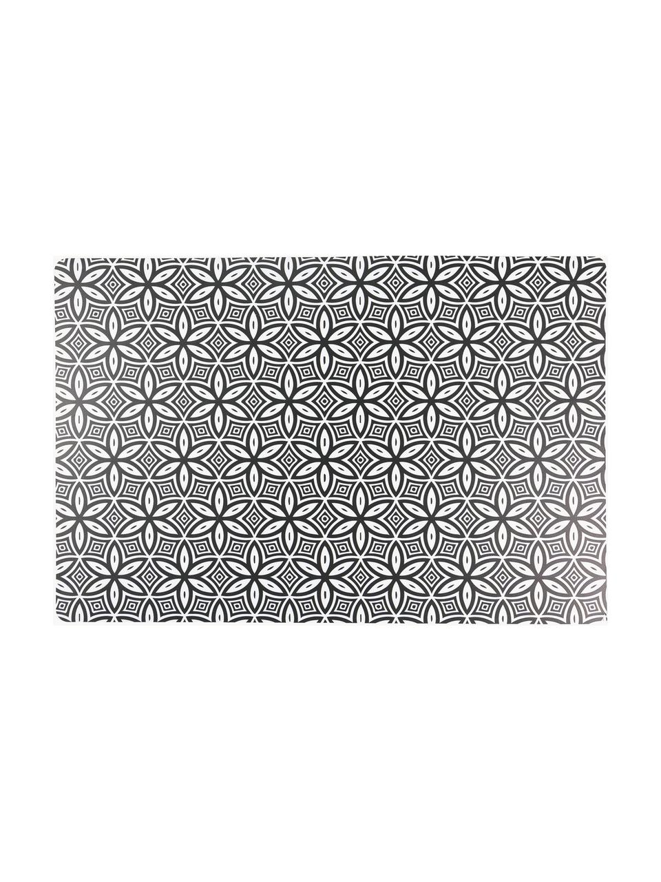 Sets de table Deco Life, 6 élém., PVC, Anthracite, blanc, larg. 30 x long. 45 cm