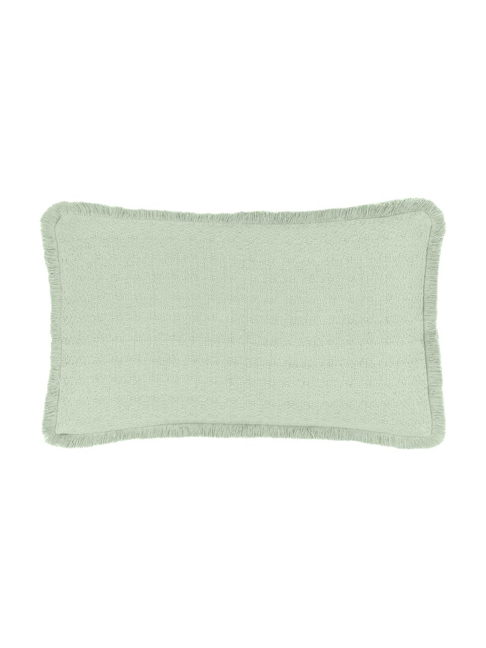 Housse de coussin rectangulaire vert, réversible Loran, 100 % coton, Vert, larg. 30 x long. 50 cm