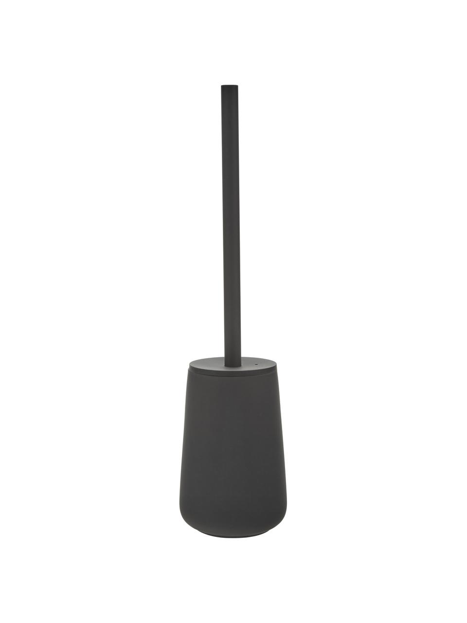 Escobilla de baño de porcelana Nova One, Recipiente: porcelana, Negro, Ø 10 x Al 43 cm