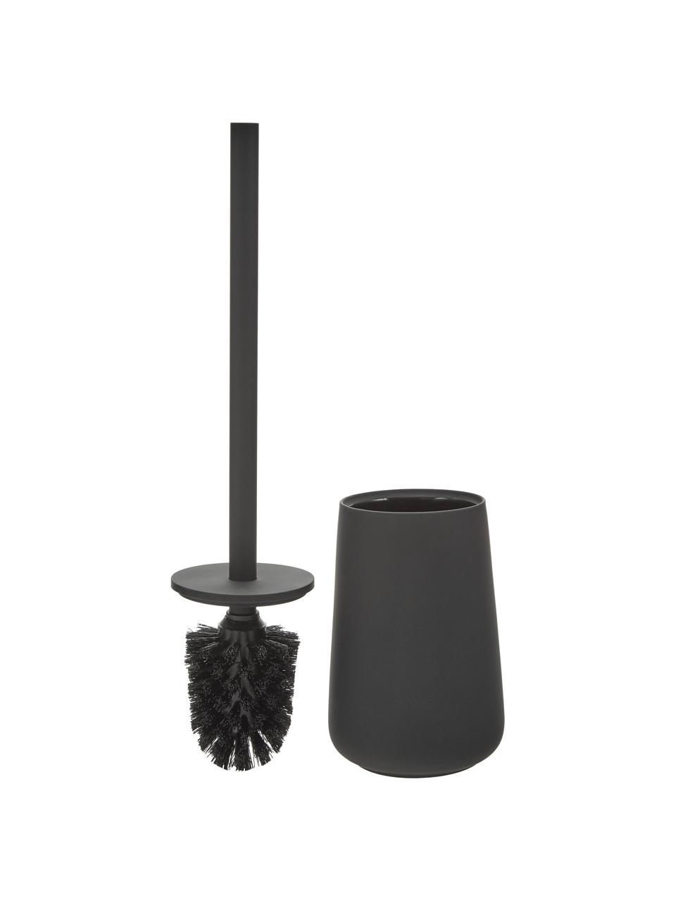 Toaletná kefa s porcelánovým držiakom Nova One, Čierna, Ø 10 x V 43 cm