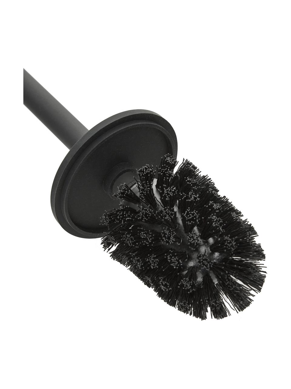 Escobilla de baño de porcelana Nova One, Recipiente: porcelana, Negro, Ø 10 x Al 43 cm