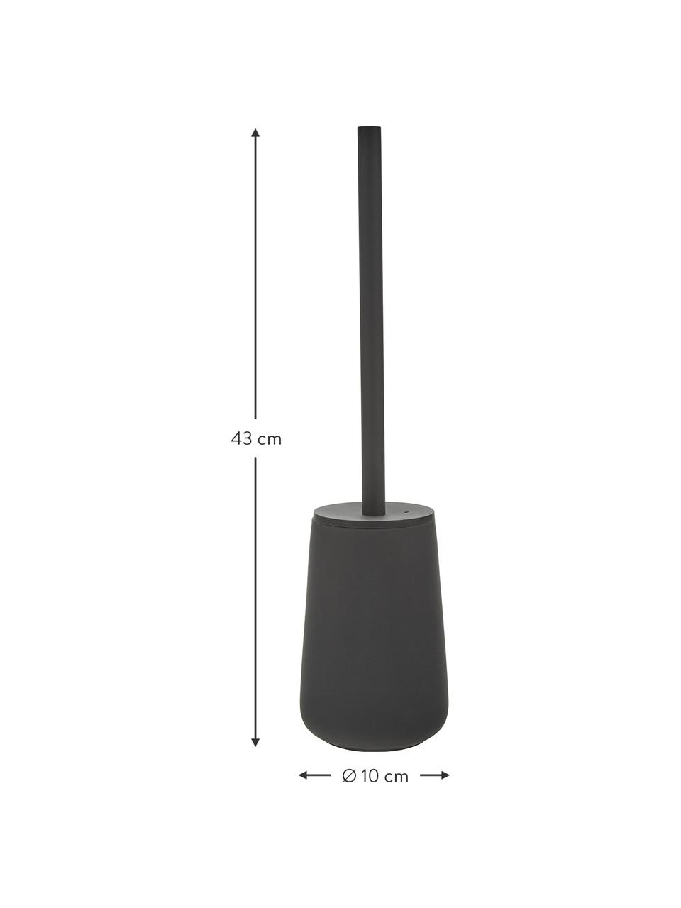 Szczotka do WC z pojemnikiem z porcelany Nova One, Czarny, Ø 10 x W 43 cm