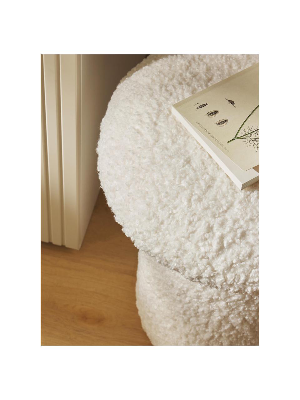 Tabouret en peluche Shroom, Blanc, Ø 45 x haut. 45 cm