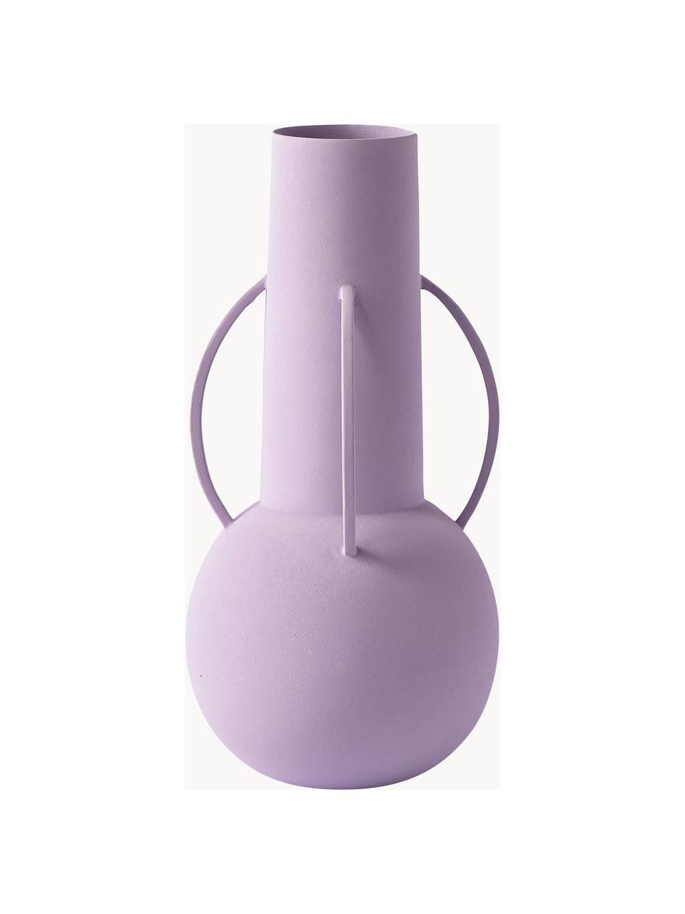 Vases design Roman, 4 pièces, Fer, revêtement par poudre, Lilas, brun, jaune, bleu ciel, Lot de tailles différentes