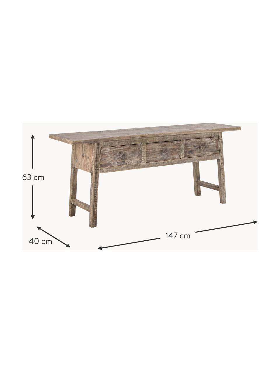 Consola de madera de pino Camden, Madera de pino, Madera de pino, An 147 x Al 63 cm