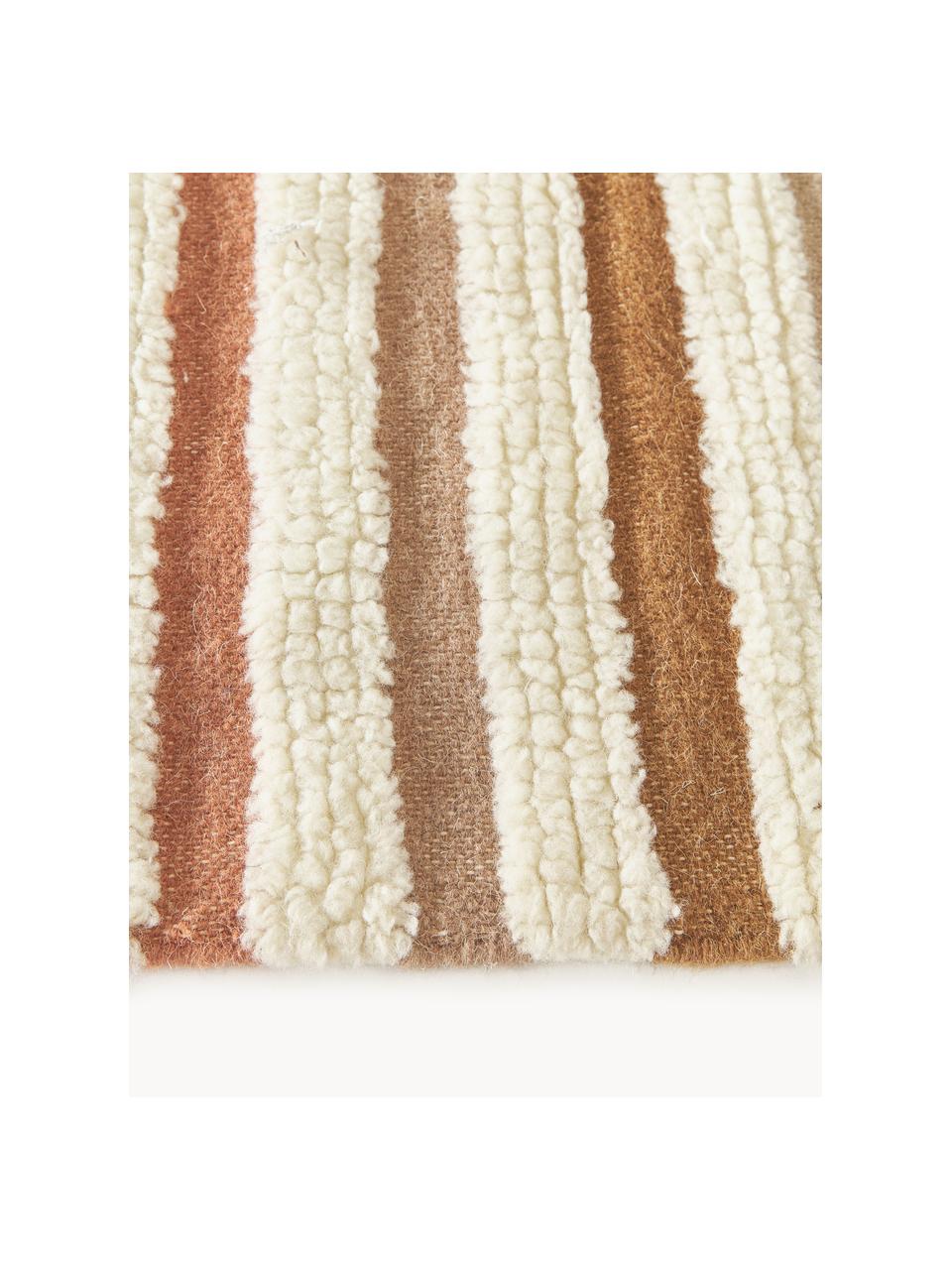 Tapis kilim tissé main avec franges Calais, 80 % laine, 20 % coton

Les tapis en laine peuvent perdre des fibres lors des premières semaines et des peluches peuvent se former, ce phénomène est naturel et diminue à mesure de votre usage et du temps, Beige, terracotta, taupe, larg. 80 x long. 150 cm (taille XS)