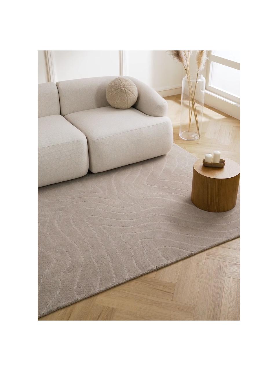 Ručně všívaný vlněný koberec Aaron, Greige, Š 300 cm, D 400 cm (velikost XL)