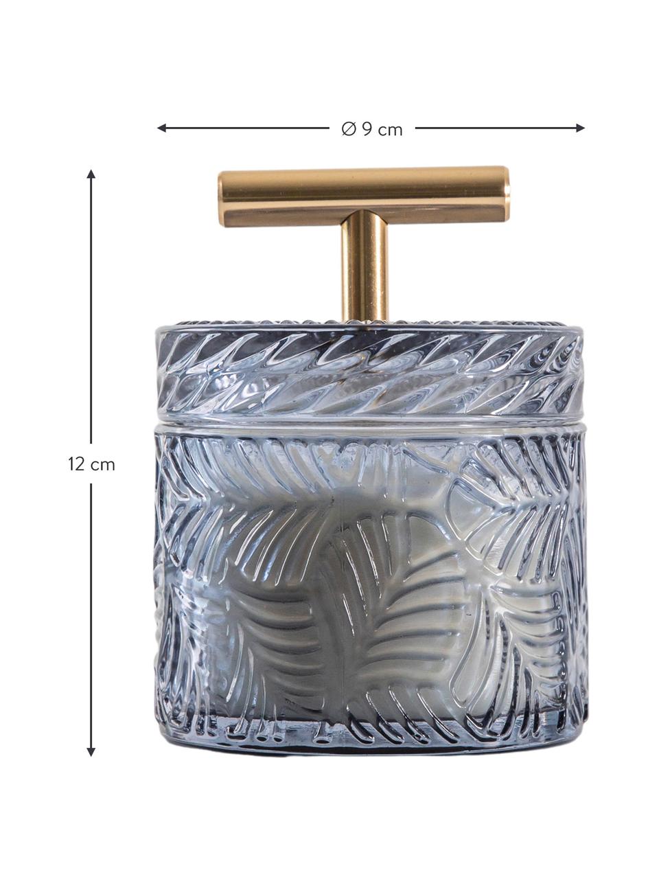 Vela perfumada Theo (sándalo), Recipiente: vidrio, Azul, cobre, Ø 9 x Al 12 cm